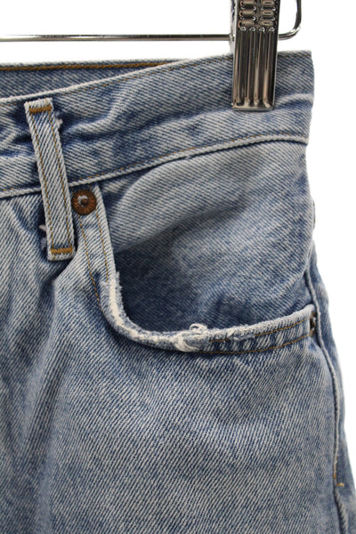 Agolde Women Straight Jeans Blue Mid Rise 25 Inseam Size 23