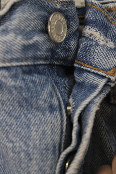 Agolde Women Straight Jeans Blue Mid Rise 25 Inseam Size 23