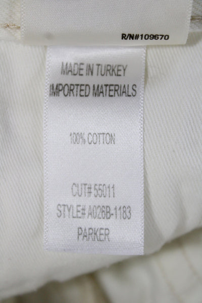 Agolde Women Cut-Off White Cotton Button Shorts Summer Size 23