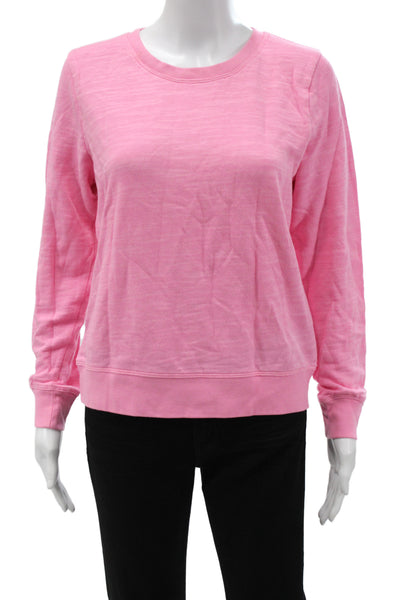 J Crew Women Basic Pink 100% Cotton Crew Neck Sweatshirt Long Sleeve Size S