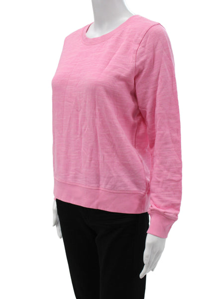 J Crew Women Basic Pink 100% Cotton Crew Neck Sweatshirt Long Sleeve Size S