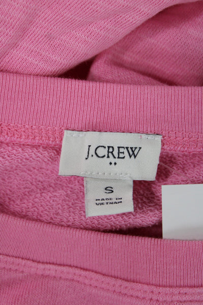 J Crew Women Basic Pink 100% Cotton Crew Neck Sweatshirt Long Sleeve Size S
