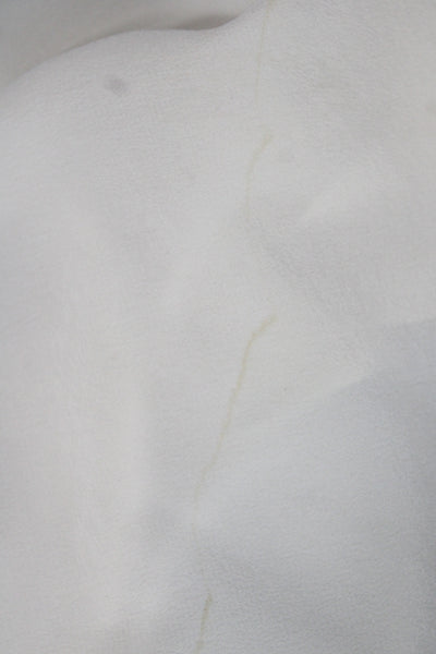 J Crew Womens Basic Silk V-Neck Long Sleeve Blouse Ivory Size 2