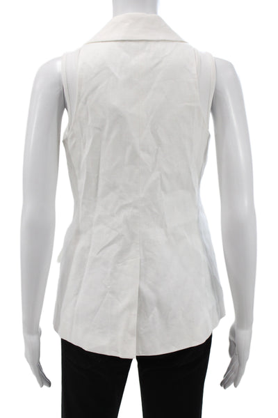 Banana Republic Womens Basic Vest White Linen Sleeveless Petite Size 2
