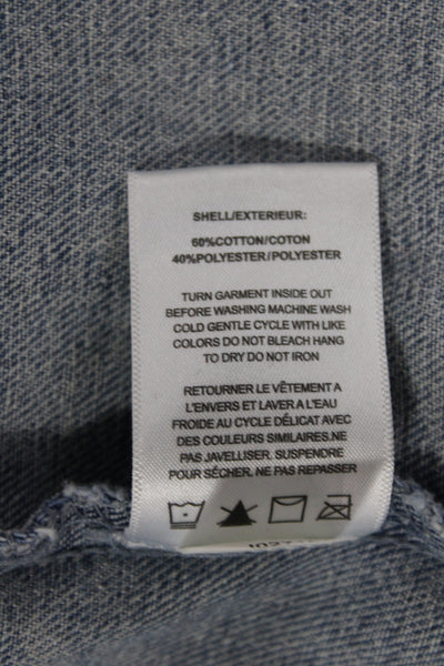 Vigoss Women Basic Sleeveless Jacket Blue Button 60% Cotton 90s Size M