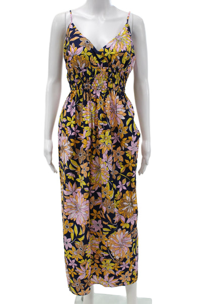 J Crew Womens Plus Maxi Dress Multicolor Floral Cotton V-Neck Sleeveless Size 22
