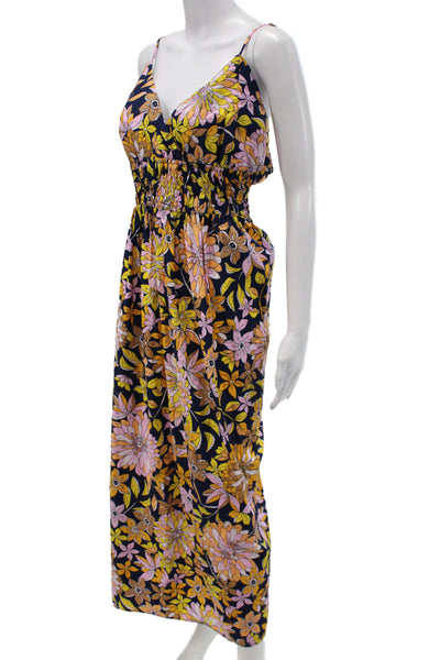 J Crew Womens Plus Maxi Dress Multicolor Floral Cotton V-Neck Sleeveless Size 22