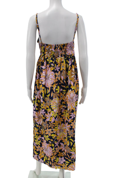 J Crew Womens Plus Maxi Dress Multicolor Floral Cotton V-Neck Sleeveless Size 22