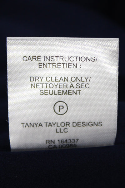 Tanya Taylor Womens Blue Floral V Neck Short Sleeve Maxi Dress Size 22