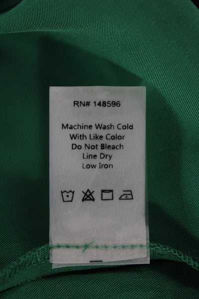 Universal Standard Women Shirt Dress Green Short Sleeve Cupro Size 1
