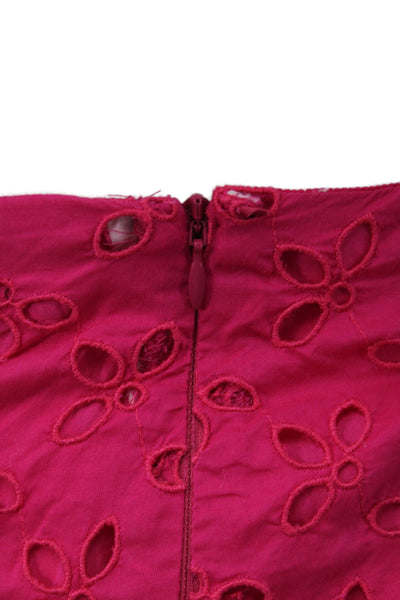 J Crew Womens Straight Pencil Floral Button Midi Skirt Pink Plus Size 22