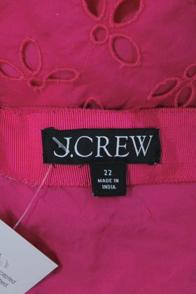 J Crew Womens Straight Pencil Floral Button Midi Skirt Pink Plus Size 22