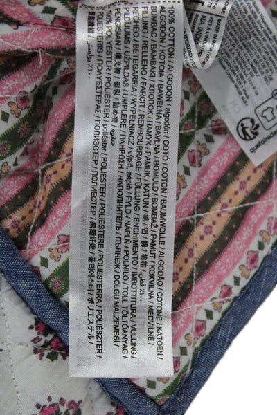 MNG Women Quilted Floral Cotton Jacket Multicolor Long Sleeve Size S