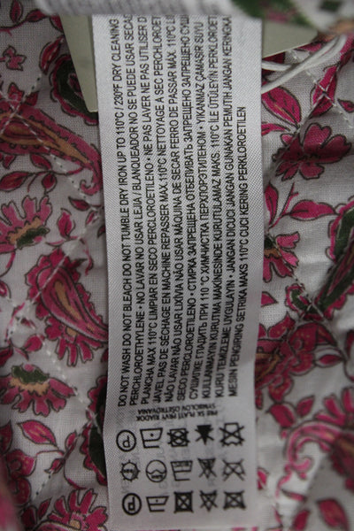 MNG Women Quilted Floral Cotton Jacket Multicolor Long Sleeve Size S
