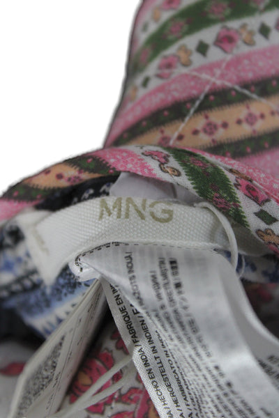 MNG Women Quilted Floral Cotton Jacket Multicolor Long Sleeve Size S