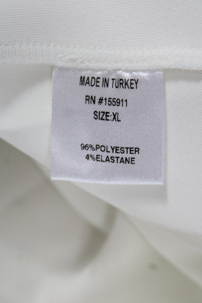 Hedge Womens White Tank Dress Sleeveless Scoop Neck Above Knee Size XL