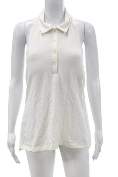 Hedge Women Polo Dress White Collared Sleeveless Cotton Mini Size XL