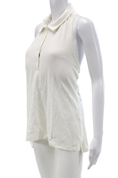 Hedge Women Polo Dress White Collared Sleeveless Cotton Mini Size XL