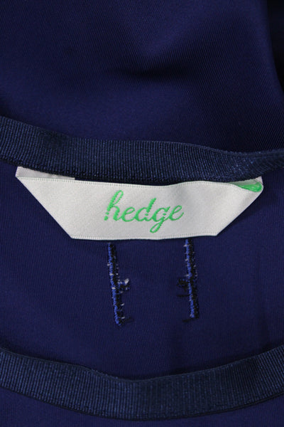 Hedge Women Fit & Flare Dress Blue Sleeveless Crew Neck Above Knee Zip Size XL