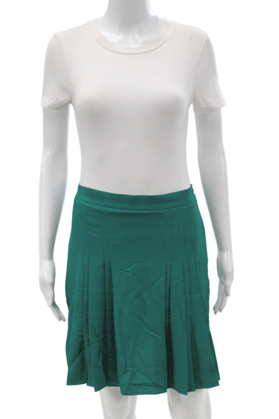 Hedge Women Pleated Mini Skort Green Polyester Zip Size XL