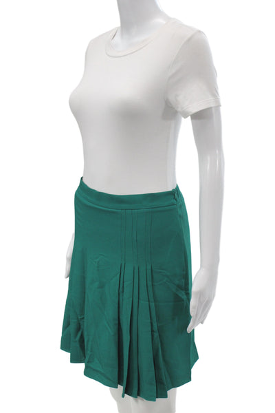 Hedge Women Pleated Mini Skort Green Polyester Zip Size XL