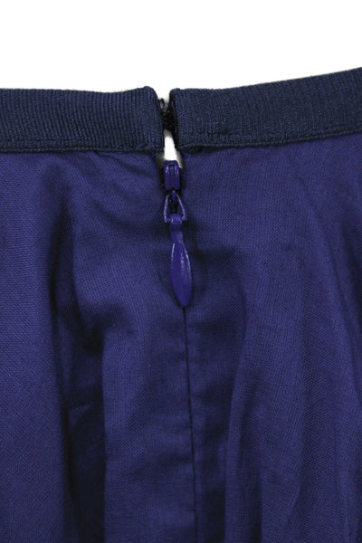 Hedge Women Skater Mini Skirt Purple Cotton Zip Solid Preppy Size XL