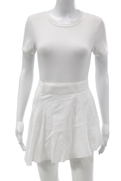 Hedge Womens Mini Tennis Skirt White 100% Cotton Tie Waist Size One Size