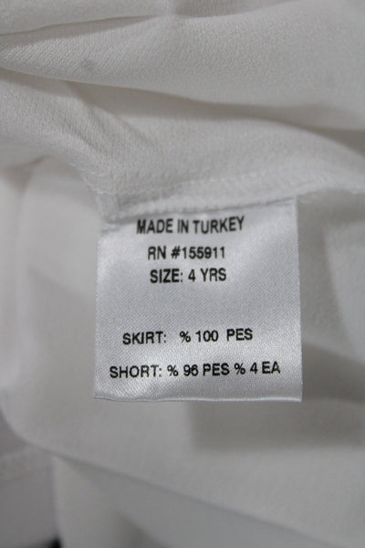 Hedge Girls Mini Tennis Skort White Polyester Pull On Size 4