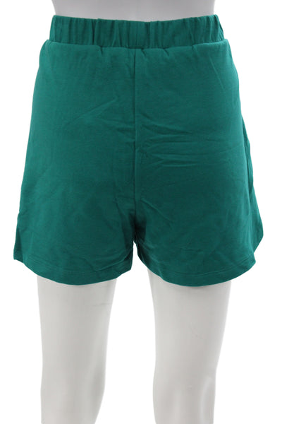 Hedge Women Sweat Shorts Green Cotton Athleisure Pull On Size XL