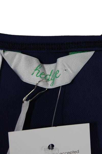 Hedge Womens Mesh Trim Racerback Sleeveless Sports Bra Blue Size M