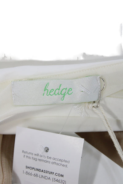 Hedge Women Camisole V-Neck Solid White Polyester Sleeveless Size L