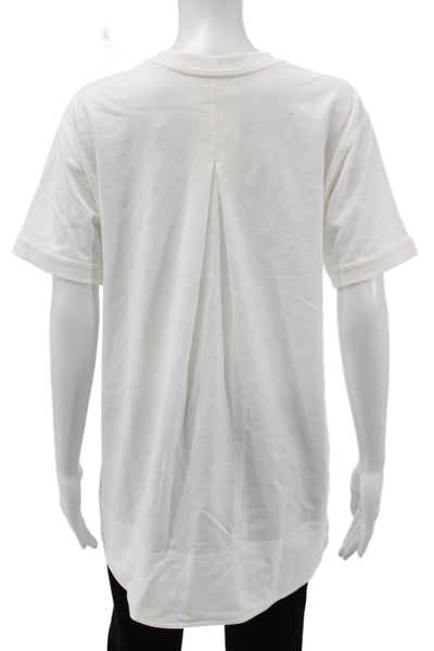 Hedge Womens Tunic Short Sleeve Crew Neck White 60% Cotton Size XL
