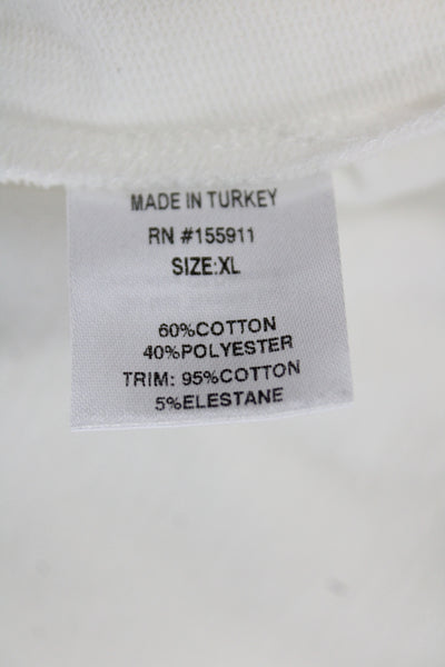 Hedge Womens Tunic Short Sleeve Crew Neck White 60% Cotton Size XL