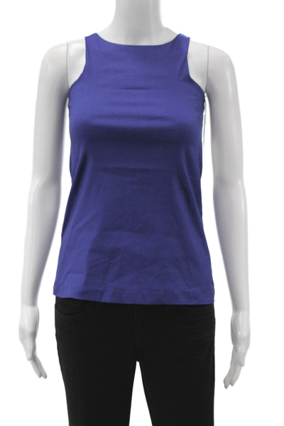 Hedge Women Basic Purple Sleeveless High Neck Tank Juniors Size 8