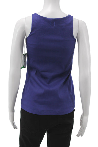 Hedge Women Basic Purple Sleeveless High Neck Tank Juniors Size 8