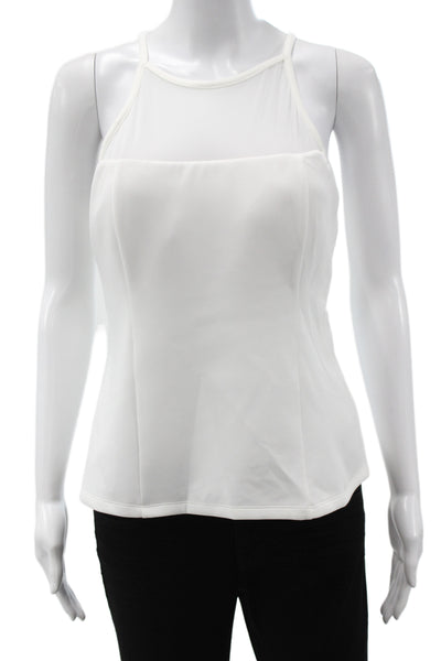 Hedge Women White High Neck Camisole Sleeveless Athleisure Size XL