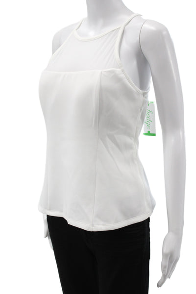 Hedge Women White High Neck Camisole Sleeveless Athleisure Size XL