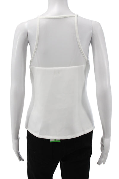 Hedge Women White High Neck Camisole Sleeveless Athleisure Size XL