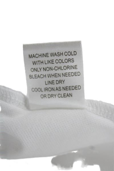 Hedge Womens Basic Collared Short Sleeve Polo White Cotton Solid Summer Size M