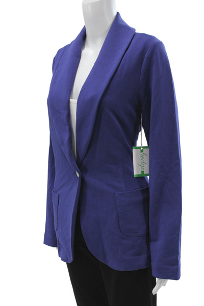 Hedge Womens Basic Jacket Purple Cotton Solid Button Long Sleeve Size XL