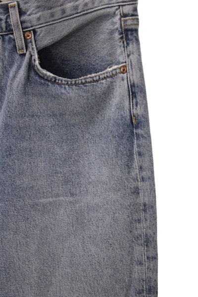 Agolde Womens Straight Jeans Blue Mid Rise Button 27in Size 28