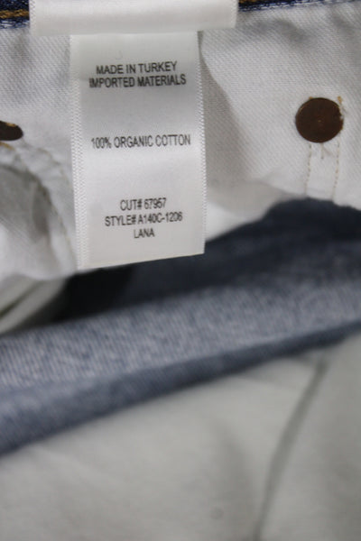 Agolde Womens Straight Jeans Blue Mid Rise Button 27in Size 28