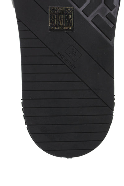 Fendi Women's Open Toe Rubber Slides Sandals White/Black Size 36
