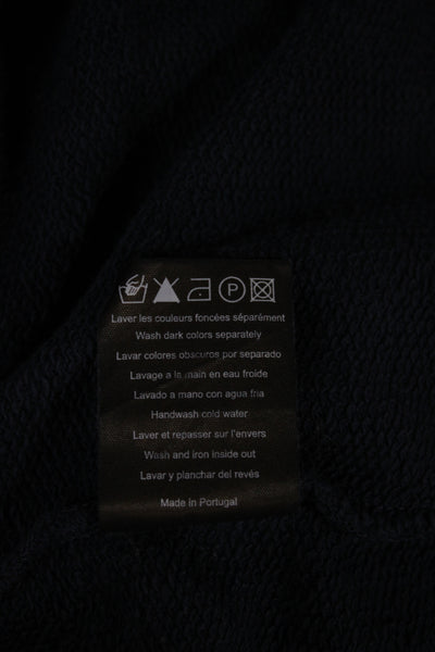Sandro Women Pullover Tiger Crew Neck Blue Cotton Blend Size 2