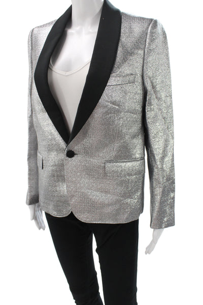 Celine Women Basic Jacket Silver Button Long Sleeve Size 42