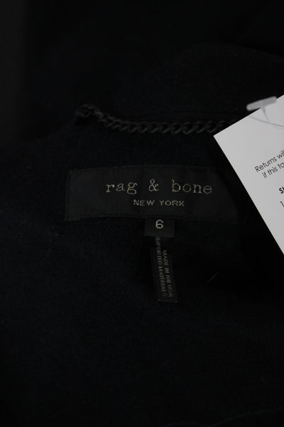 Rag & Bone Womens Basic Jacket Black Button Long Sleeve Size 6