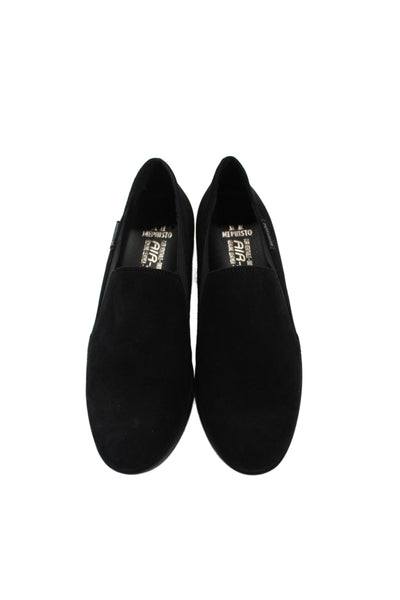Mephisto Womens Suede Bucksoft Slide On Sirina Loafers Black Size 7