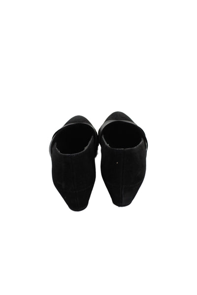 Paul Green Womens Suede Cross Strap Wedge Pumps Black Size 4.5