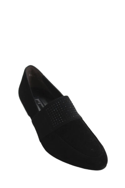 Paul Green Womens Suede Jeweled Wedge Heel Pumps Black Size 4.5