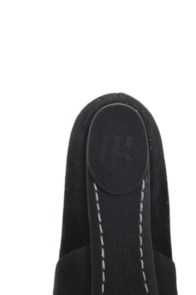 Paul Green Womens Suede Jeweled Wedge Heel Pumps Black Size 4.5